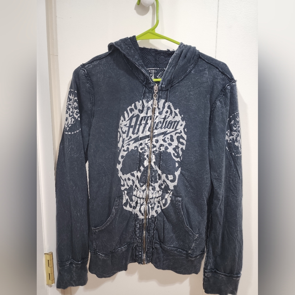Affliction reversible hoodie